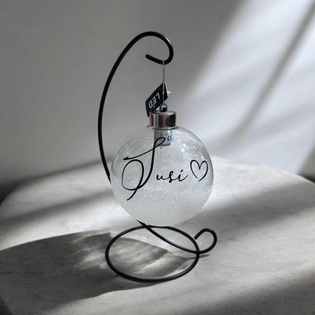 bola decorativa personalizada con nombre en metacrilato o cristal para regalo
